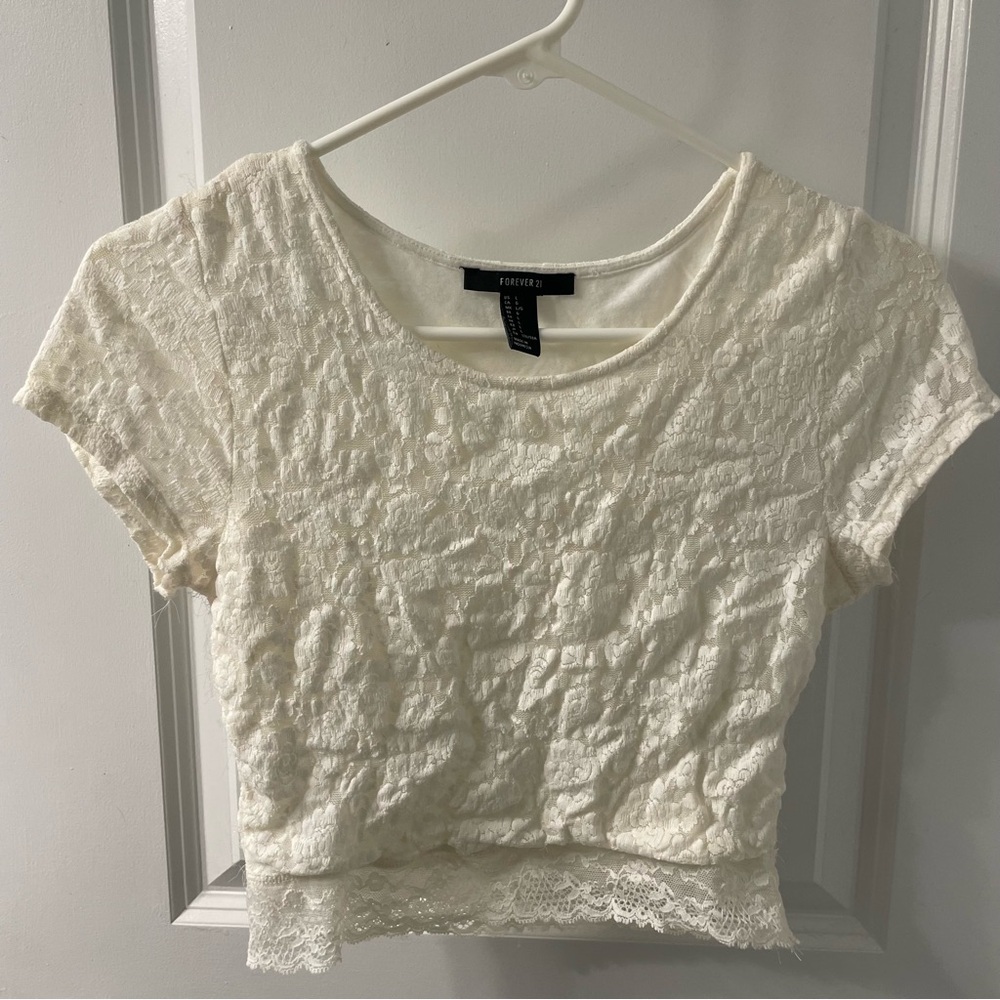 Forever 21 Lace Crop Top Large